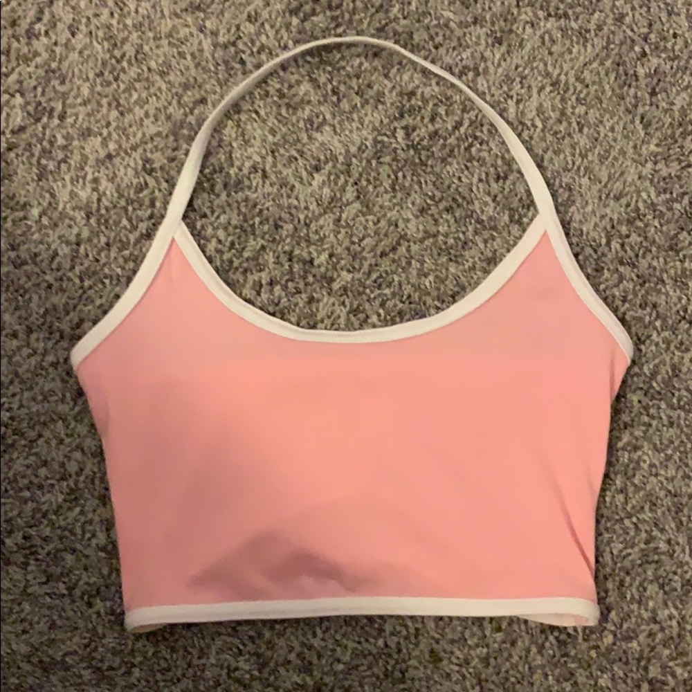 Pink haltered crop top